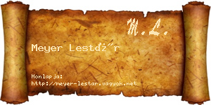 Meyer Lestár névjegykártya